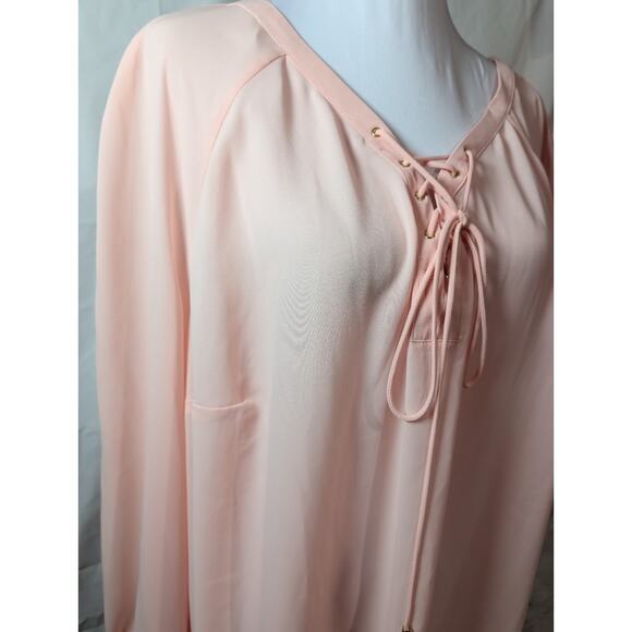 NWT Worthington Blouse PINK Women's Shirt Size 2XL - Fairycore Peasant Boho New - Picture 2 of 14